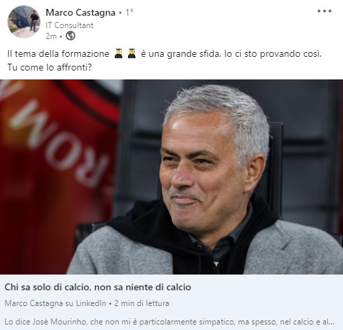 Josè Mourinho "Chi sa solo di calcio non sa niente di calcio"